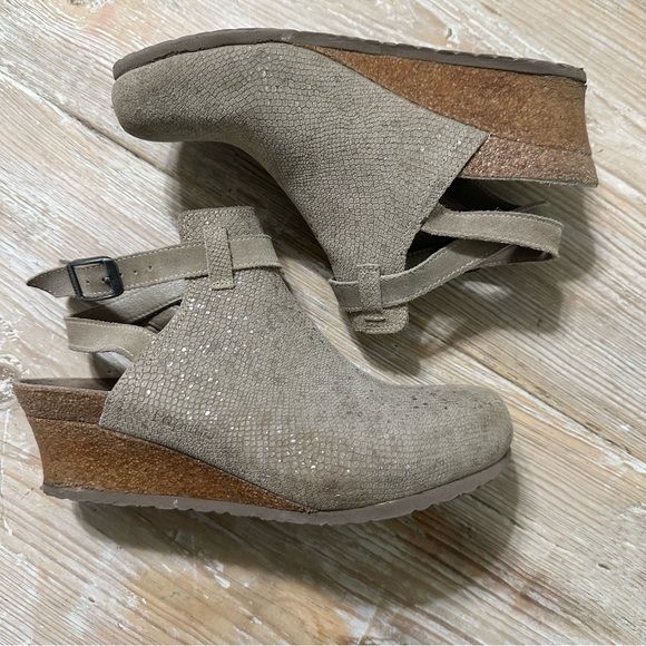 Birkenstock Papillio Esra Wedge Leather Boho Clog Sz 38 - Picture 5 of 12